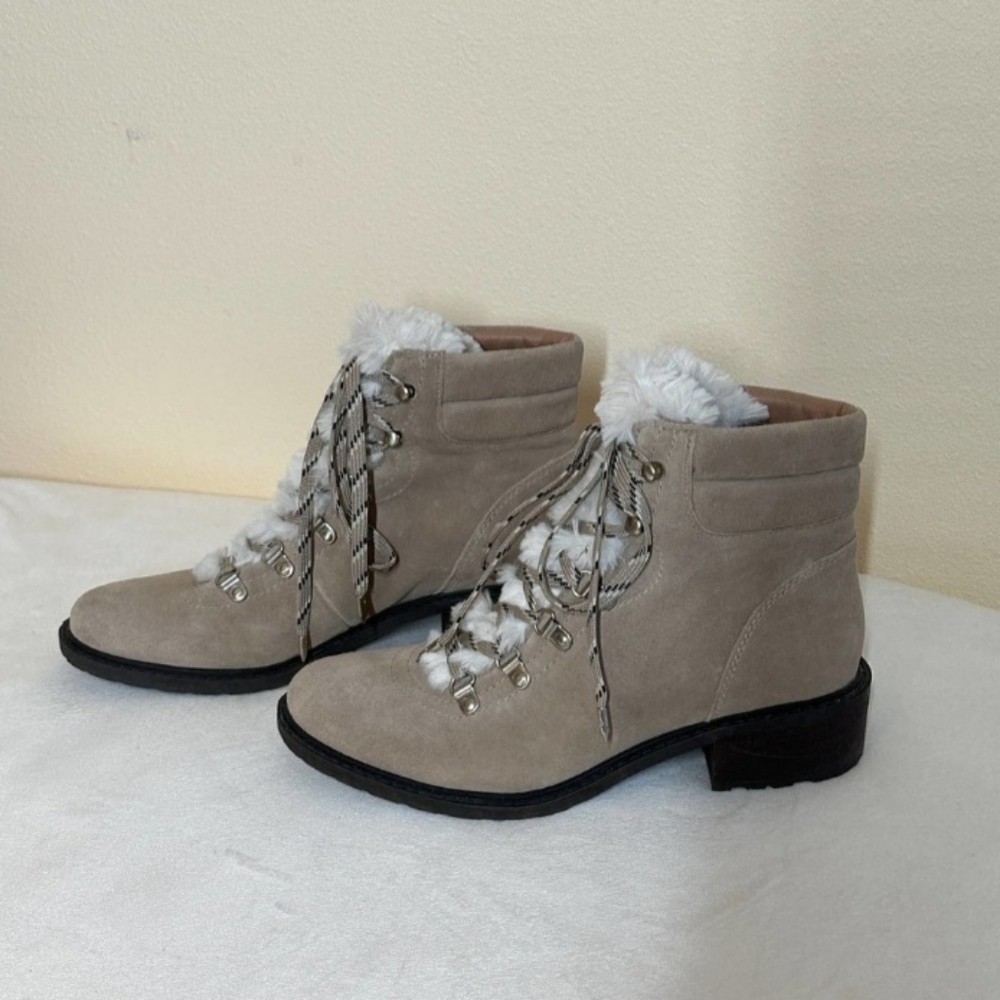 Sam Edelman Darrah faux fur. Suede boots hiking style. Size 9. - Picture 2 of 6